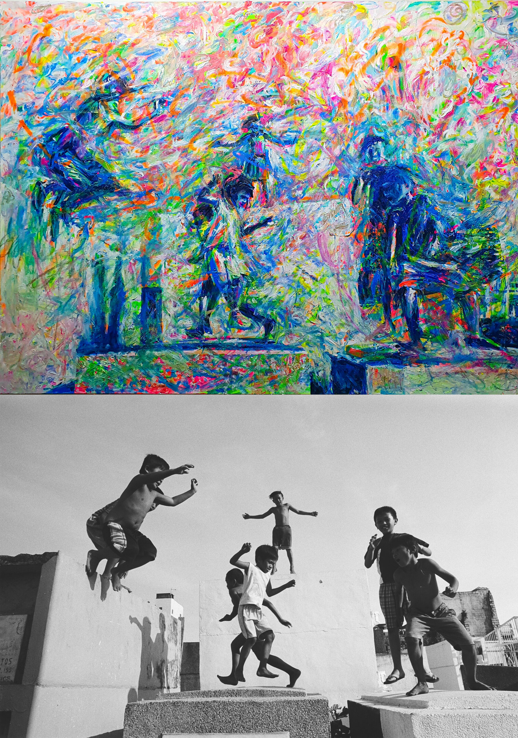 The children of Manila 160 x 120 cm painting artwork colors